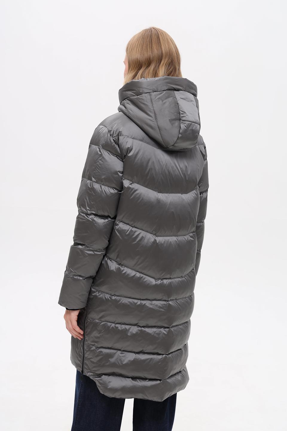Пальто Pezzo стеганое серое