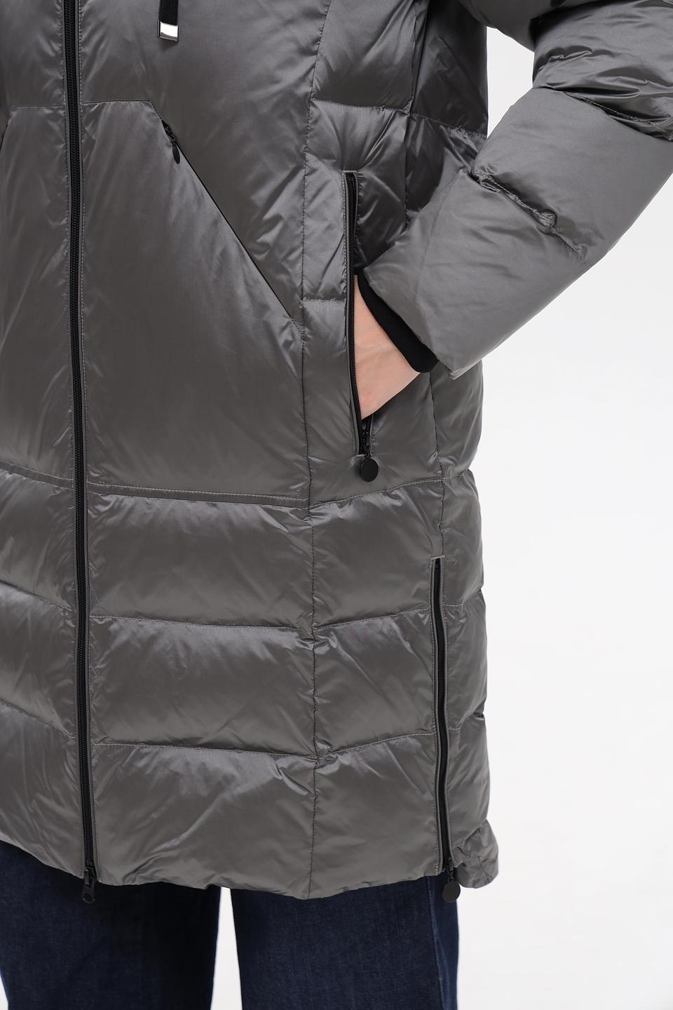 Пальто Pezzo стеганое серое