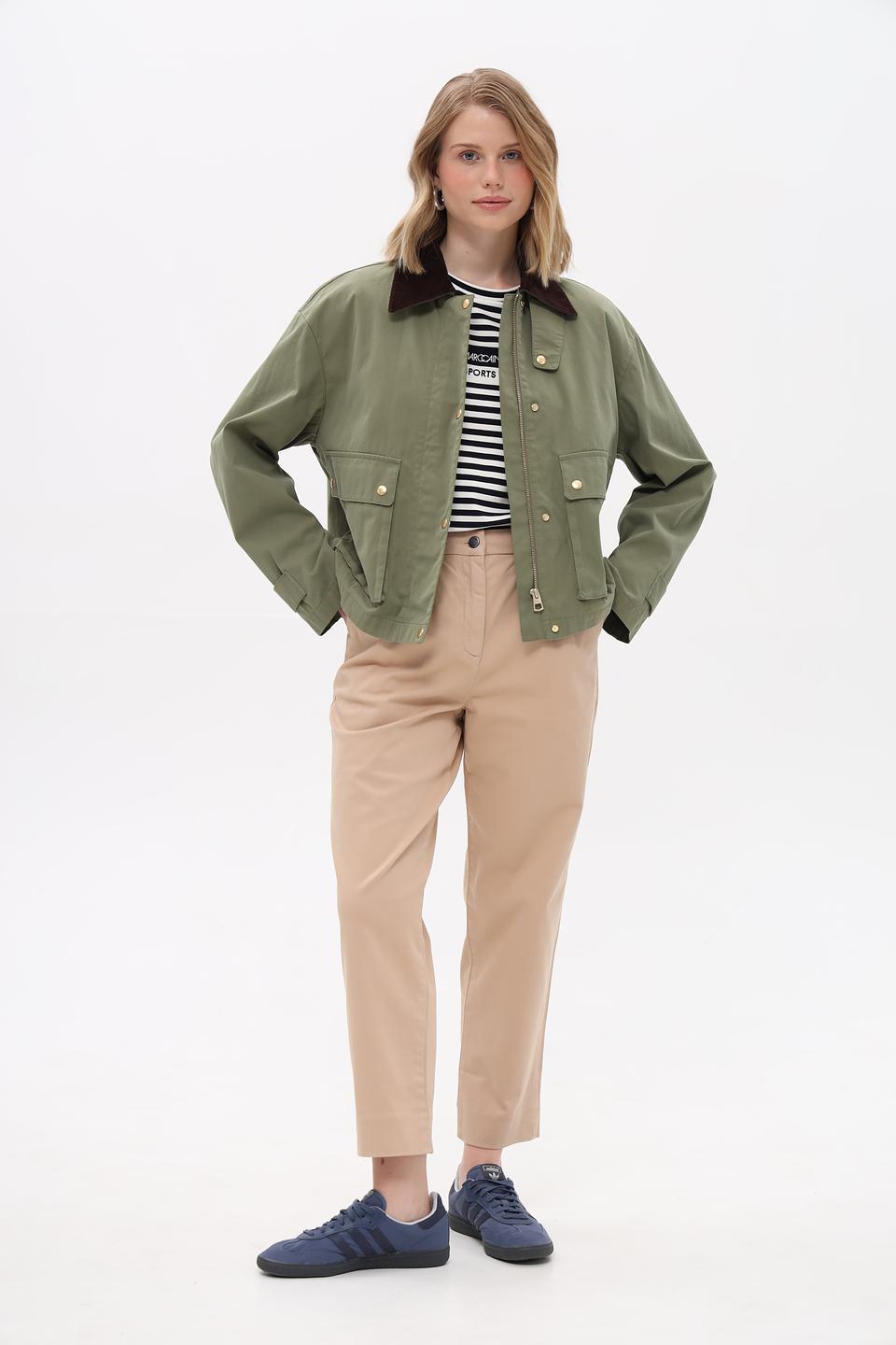 Куртка Marc O Polo хаки с вельветовым воротником