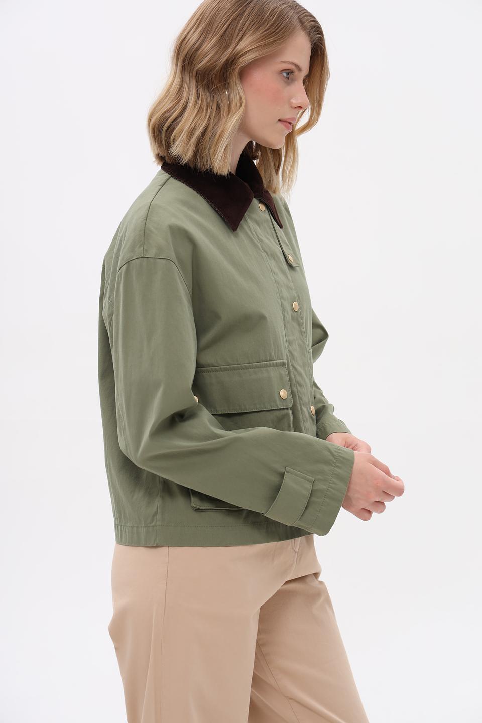 Куртка Marc O Polo хаки с вельветовым воротником