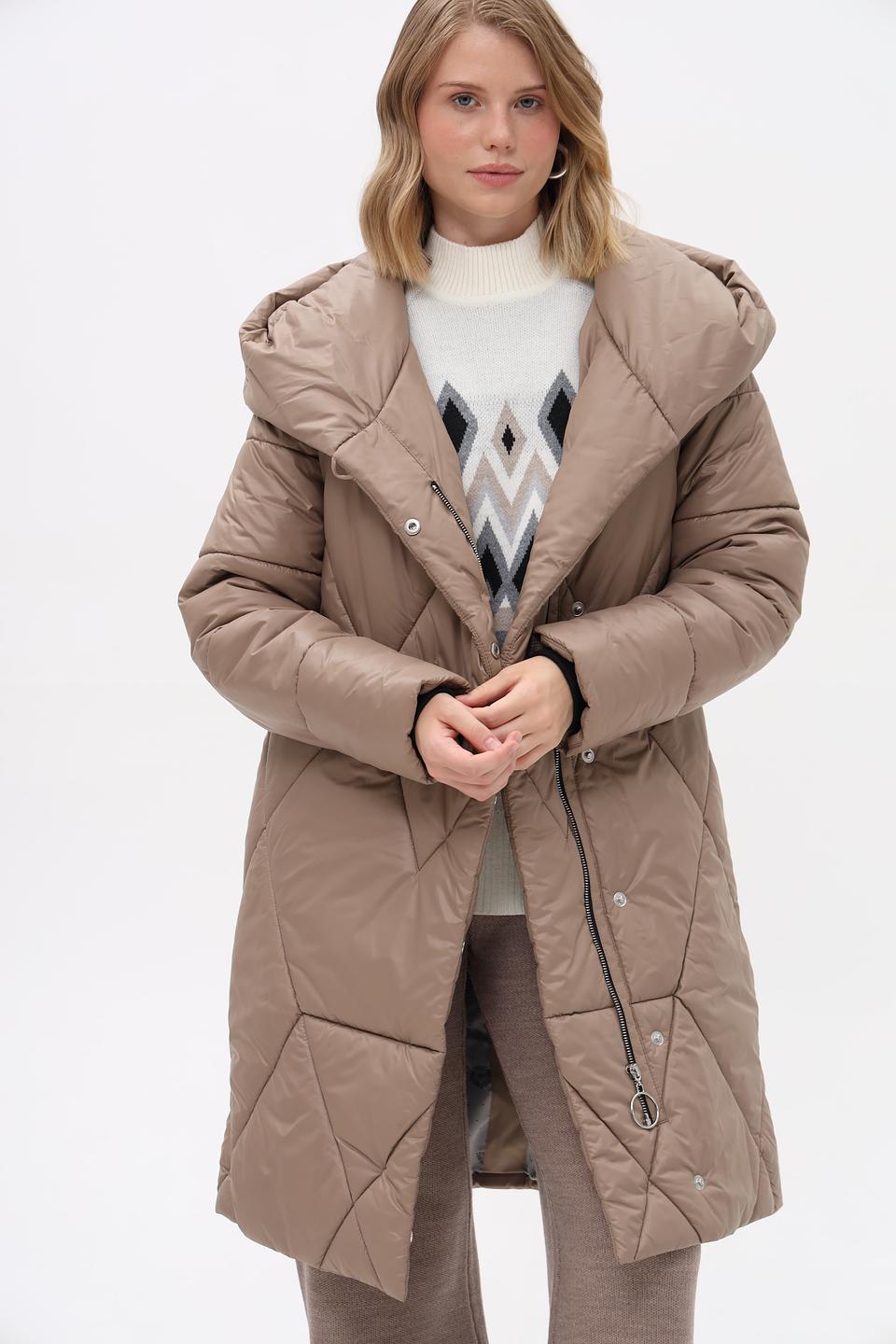 Пальто стеганое Electra style бежевое