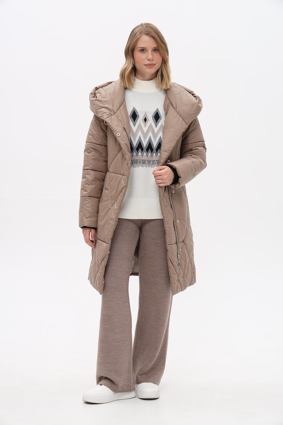 Пальто стеганое Electra style бежевое