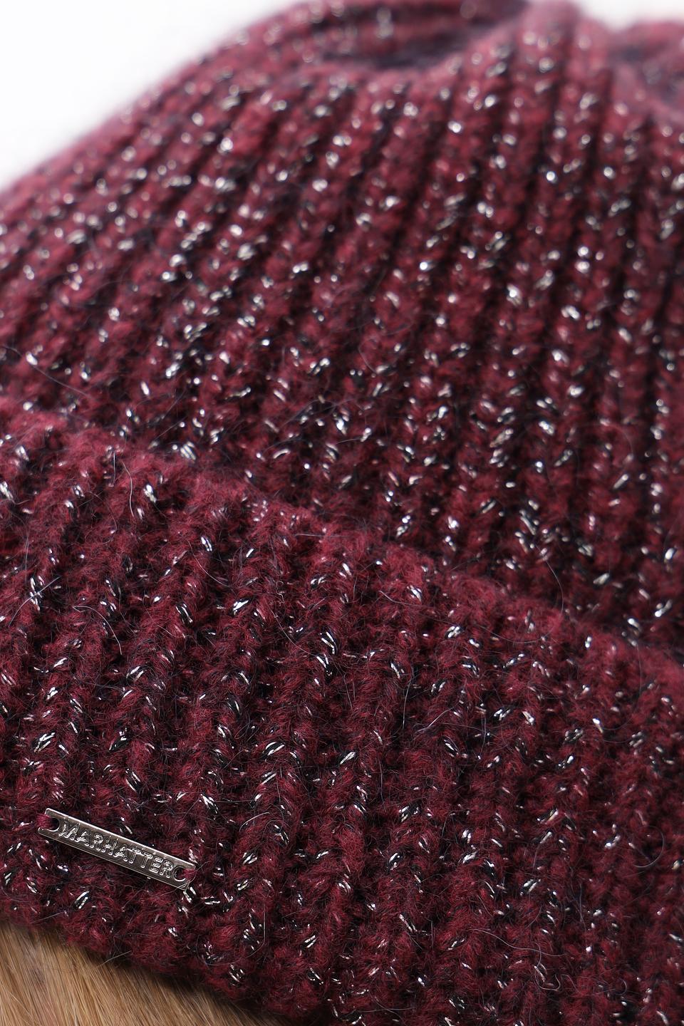 Шапка Marhatter с мохером винная