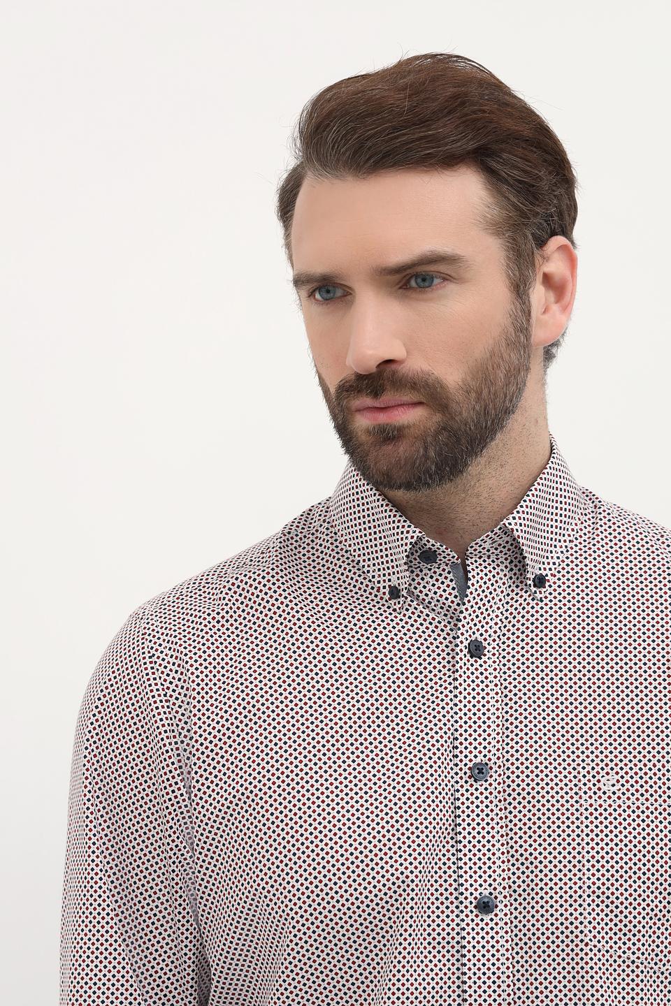 Рубашка Casa Moda в мелкий принт бежевый