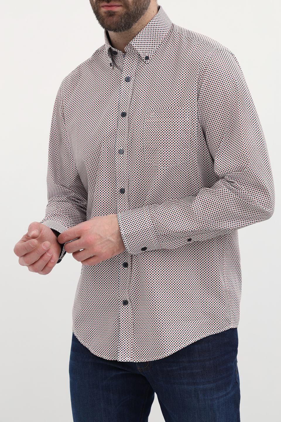 Рубашка Casa Moda в мелкий принт бежевый