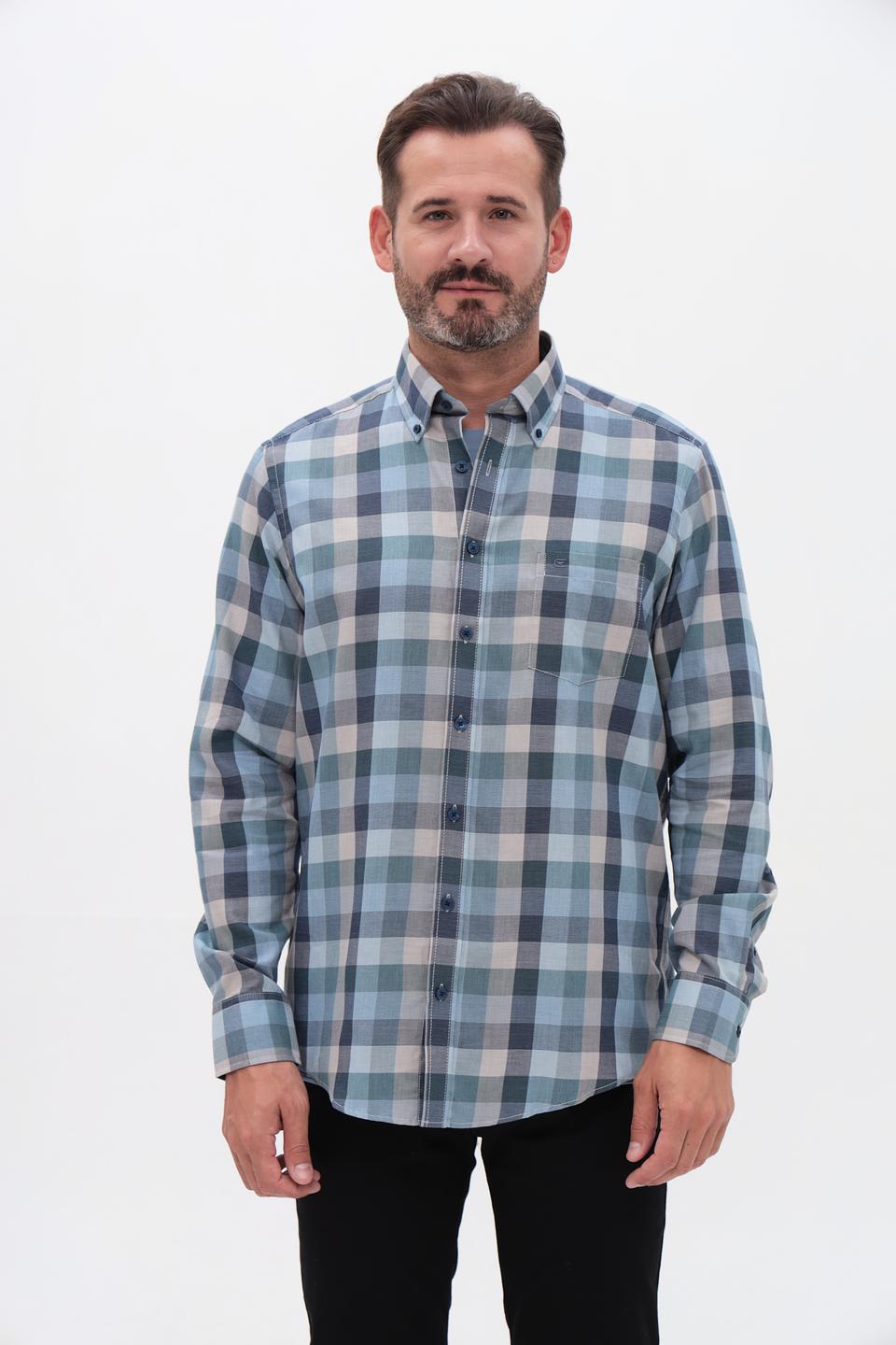 Рубашка Casa Moda в клетку голубая