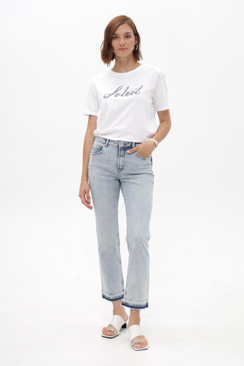 Джинсы Marc Aurel с необработанным краем голубые