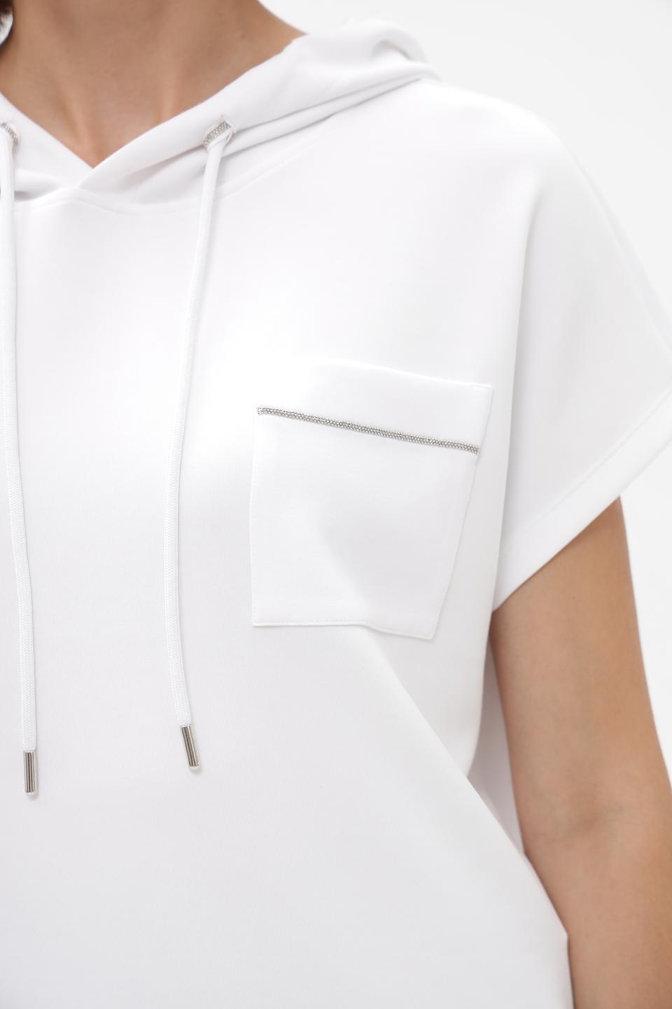 Пуловер Monari с капюшоном белый