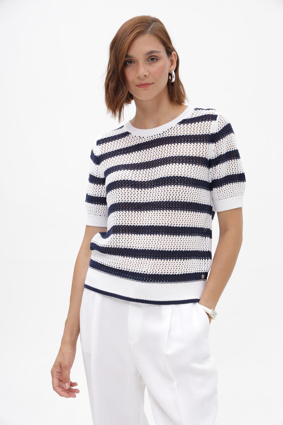 Пуловер Monari в полоску