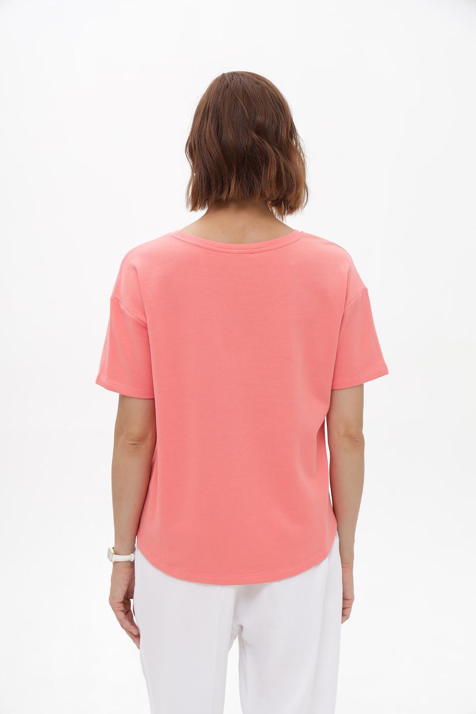 Футболка Monari кораллового цвета с принтом