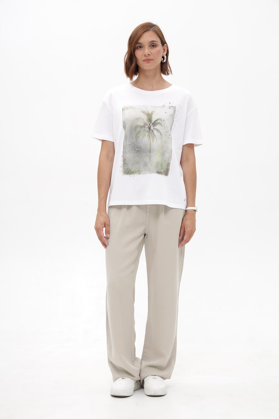 Футболка Monari с тропическим принтом