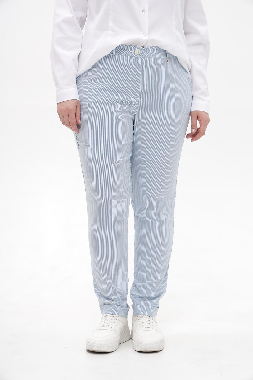 Брюки Relaxed by Toni в полоску голубую