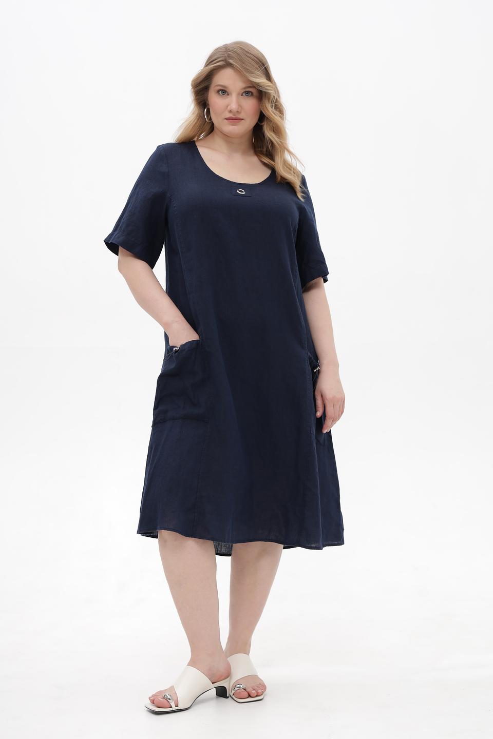 Платье Doris Streich льняное тёмно-синее