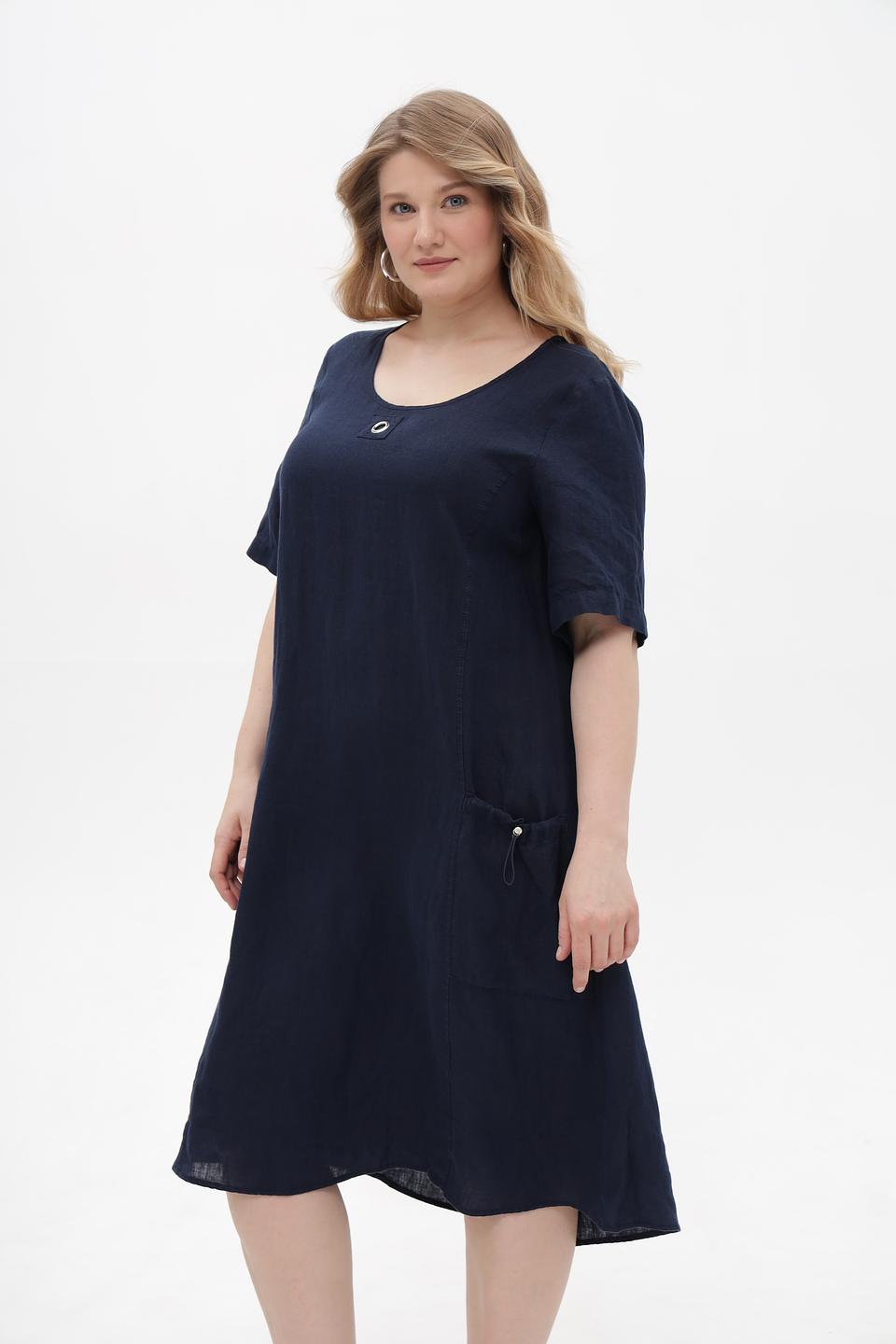 Платье Doris Streich льняное тёмно-синее