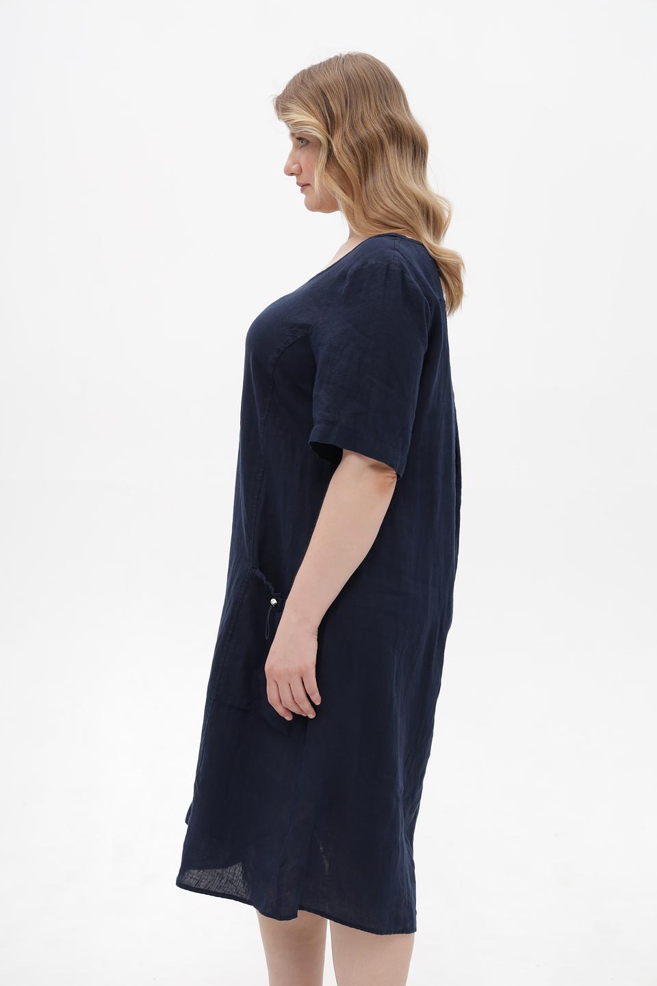 Платье Doris Streich льняное тёмно-синее