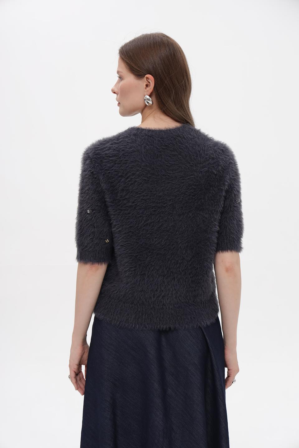 Пуловер Luisa Cerano с вышивкой графит