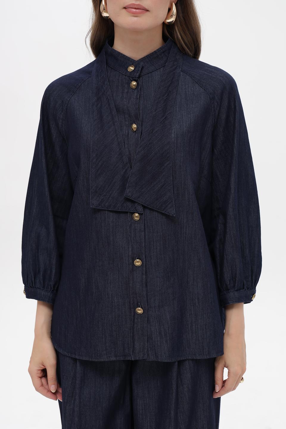 Блузка Luisa Cerano джинсовая с завязкой