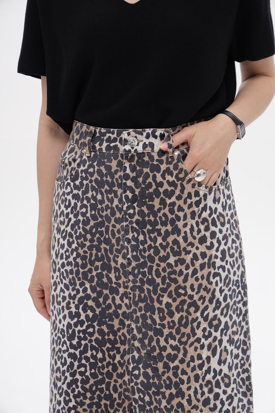 Юбка Oui с леопардовым принтом