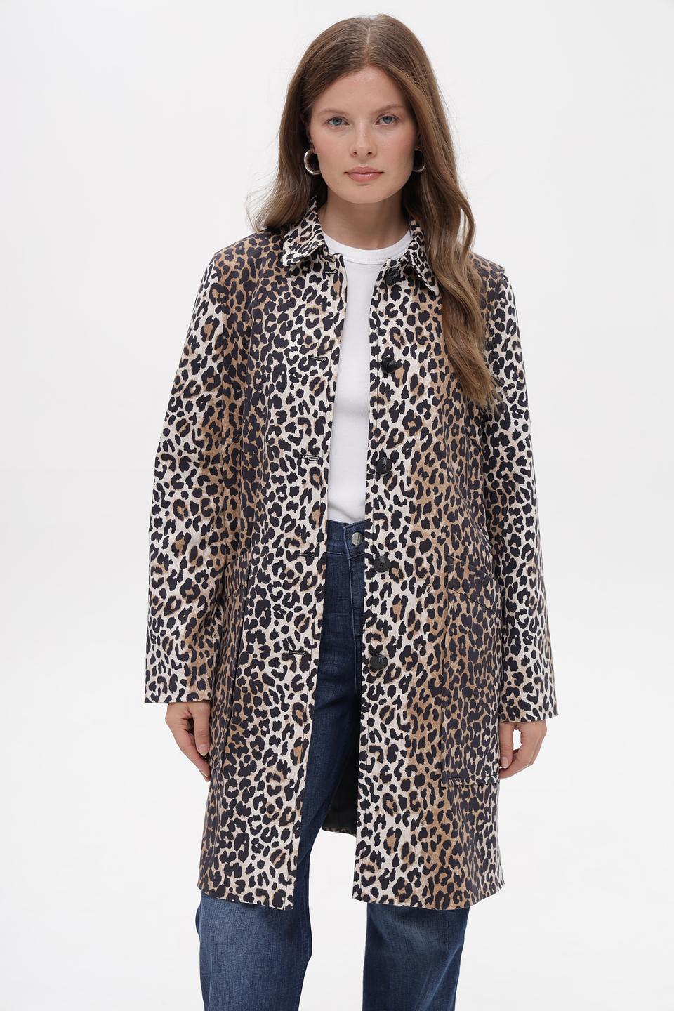 Пальто Oui леопардовый принт