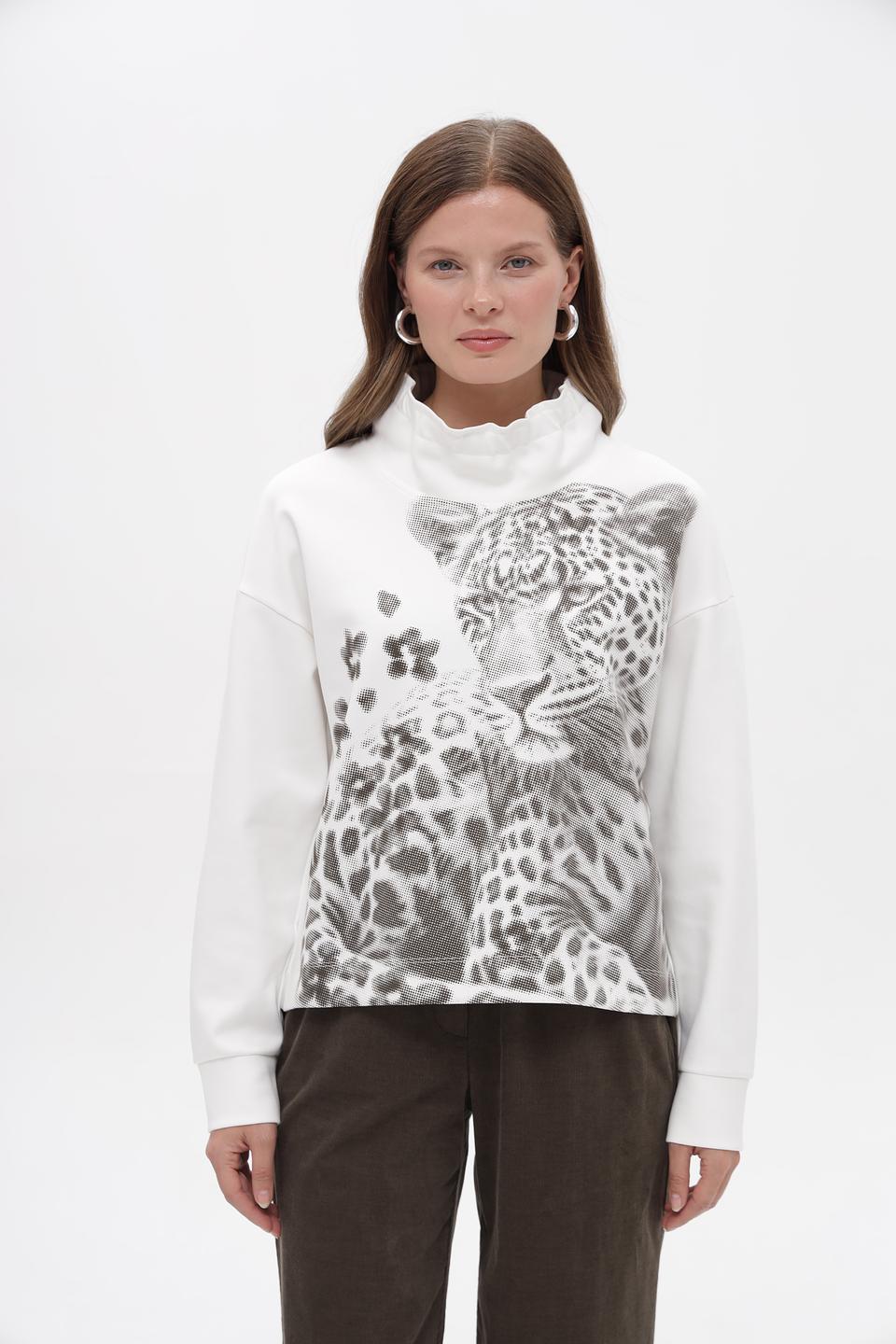 Пуловер Marc Cain с принтом леопарда