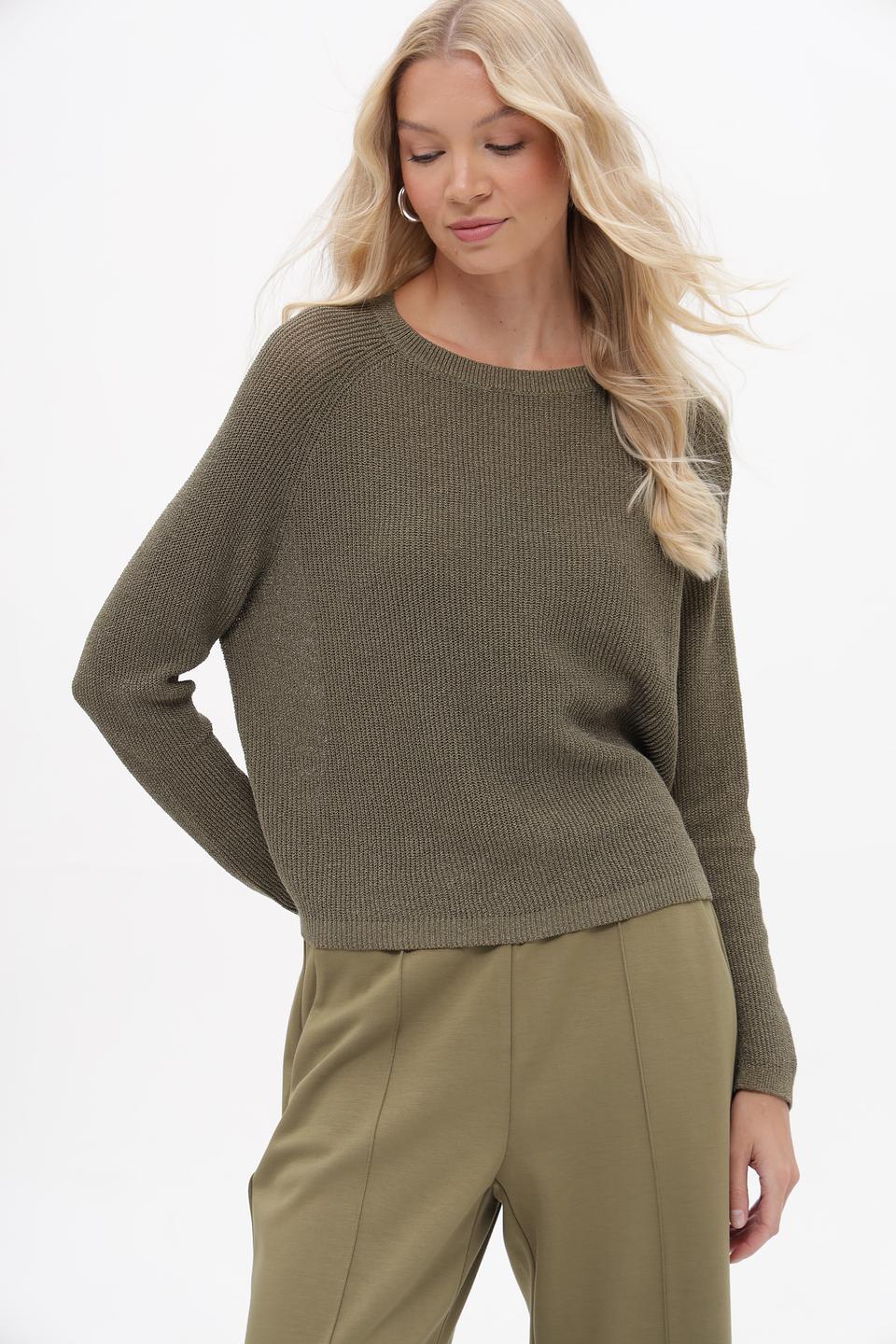 Пуловер Lecomte хаки с текстурой