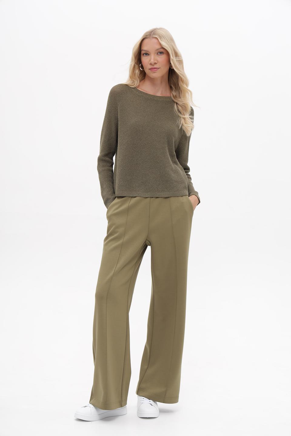 Пуловер Lecomte хаки с текстурой