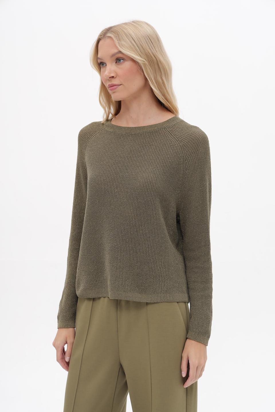 Пуловер Lecomte хаки с текстурой