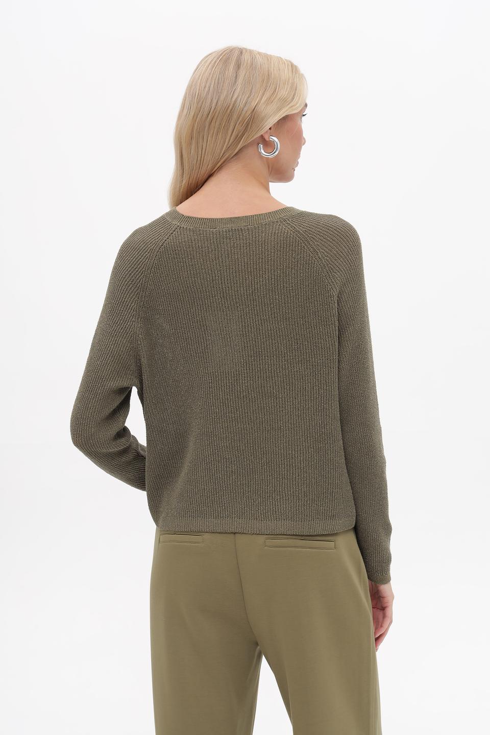 Пуловер Lecomte хаки с текстурой