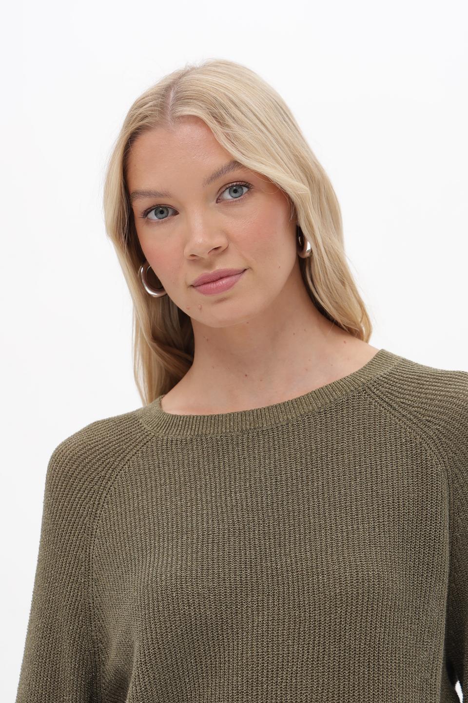 Пуловер Lecomte хаки с текстурой