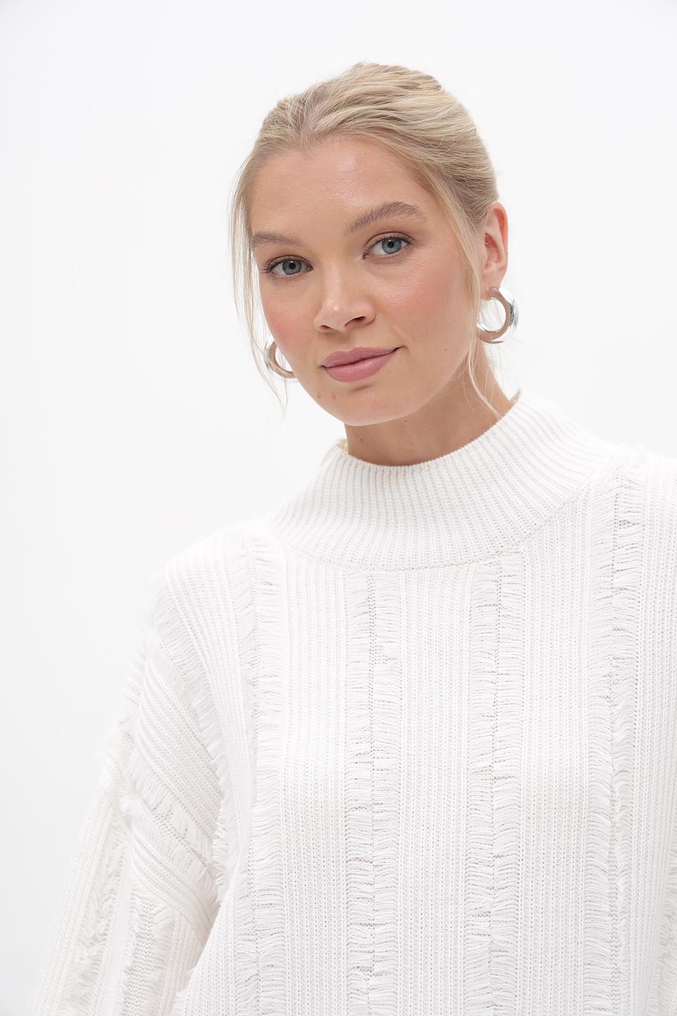 Пуловер Marc Aurel с косами кремовый