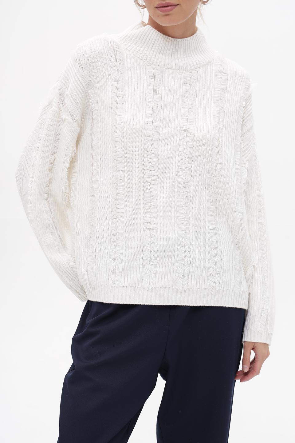 Пуловер Marc Aurel с косами кремовый