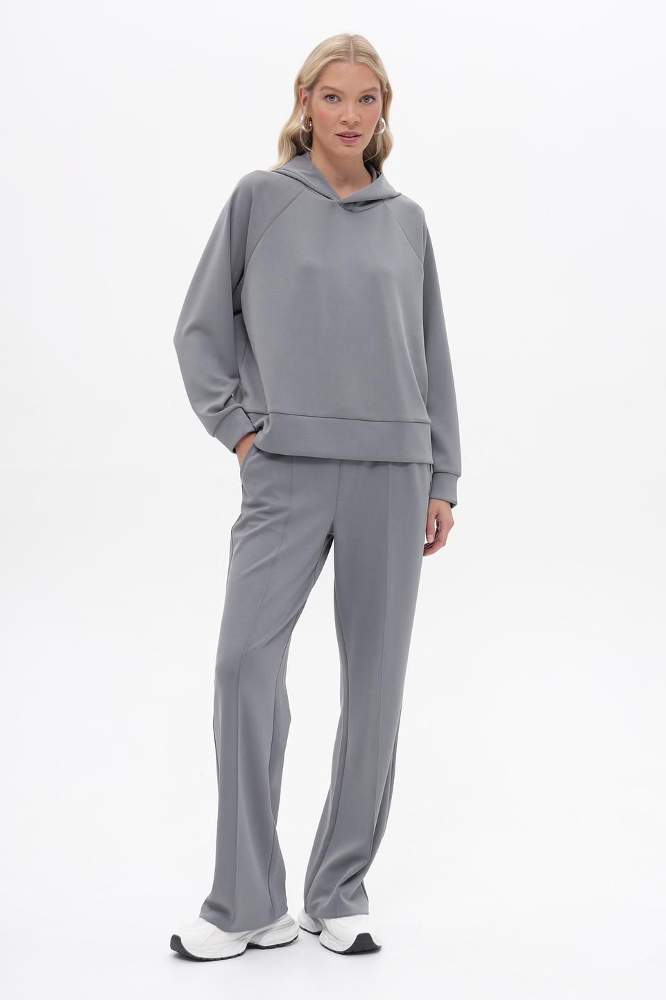 Пуловер Bugatti серый с капюшоном