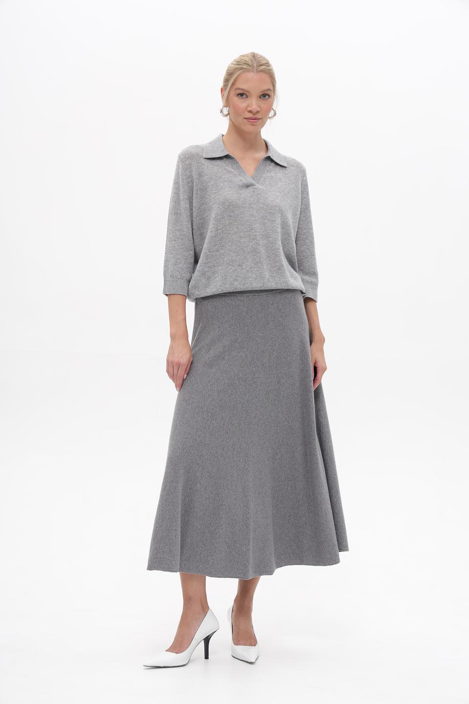 Юбка Bugatti вязаная серая