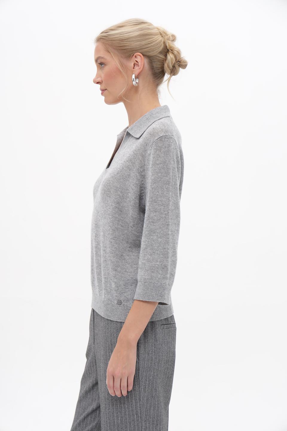 Пуловер Bugatti серый с воротником-поло