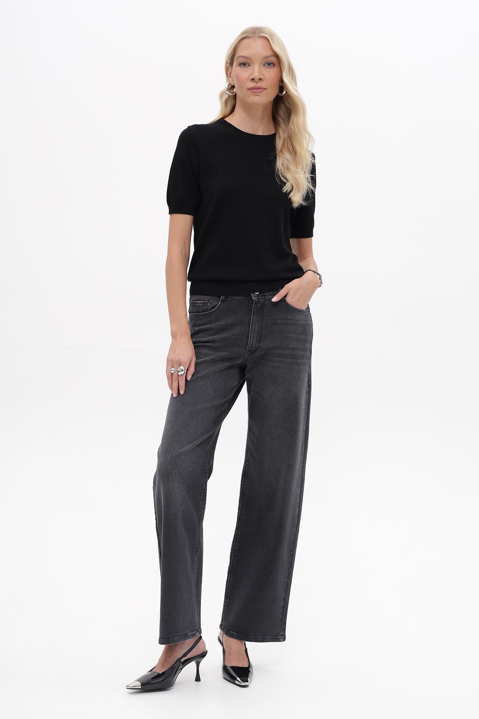 Пуловер Betty and Co чёрный с коротким рукавом