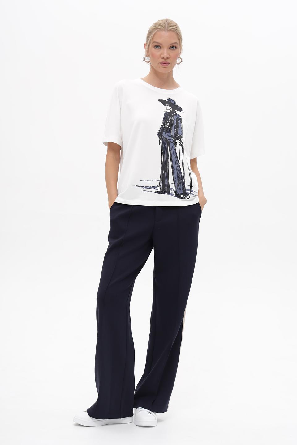 Брюки клёш Oui с полосками