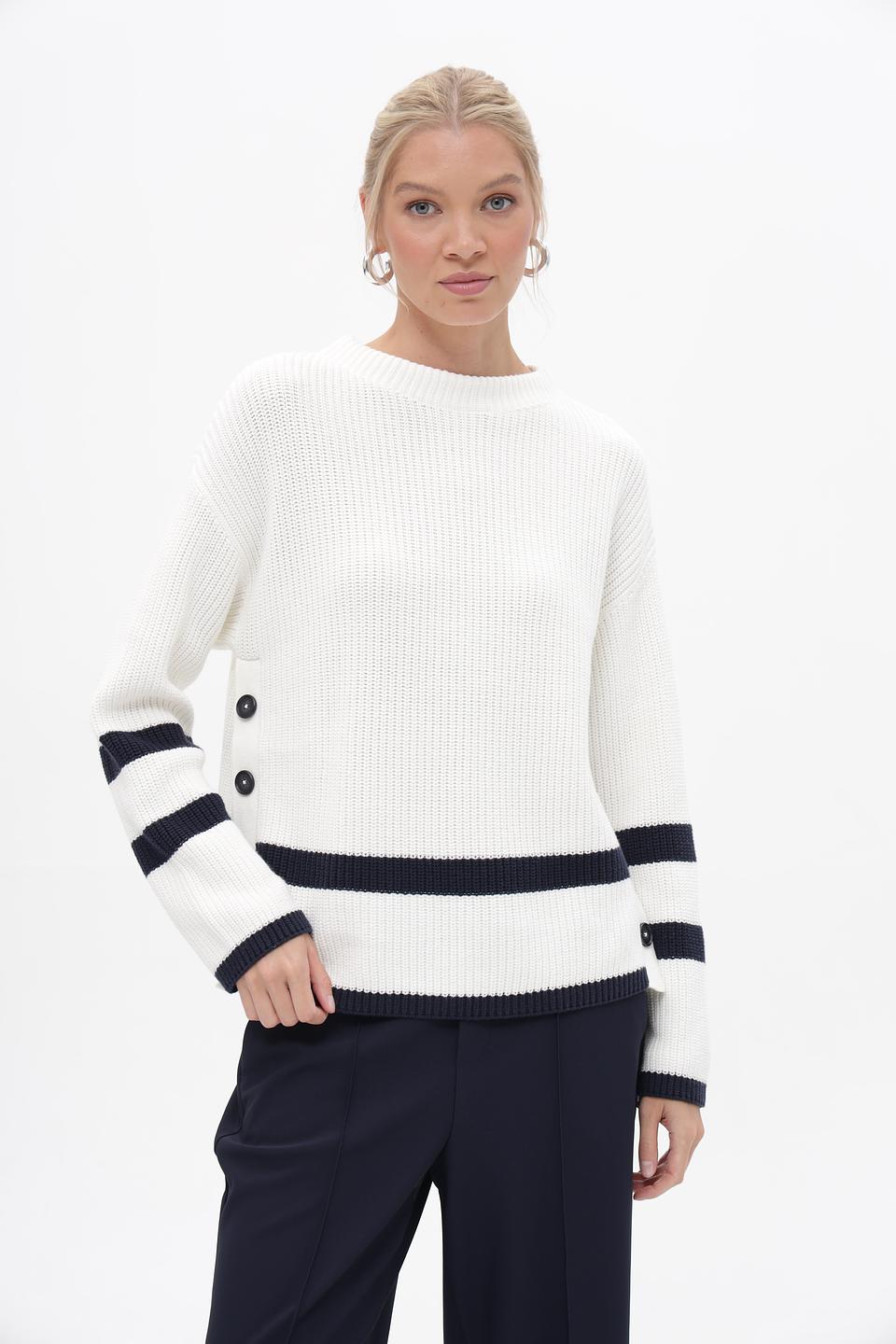 Пуловер Oui с полосками
