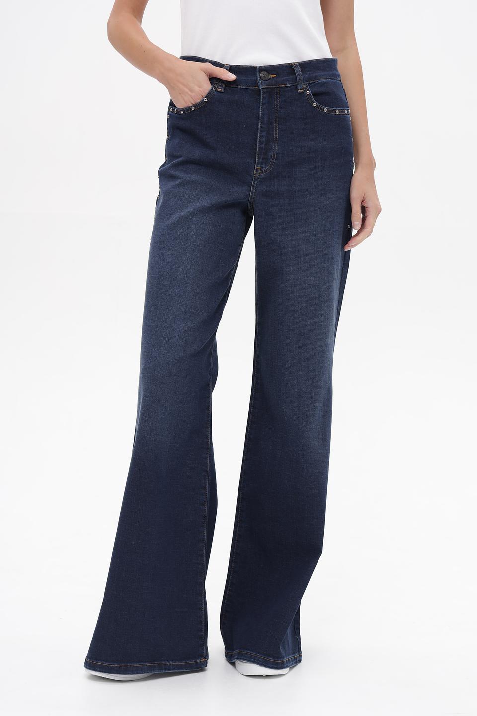 Джинсы клеш Oui тёмно-синие