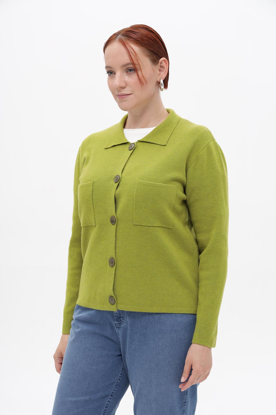 Жакет Lebek зелёный приталенный