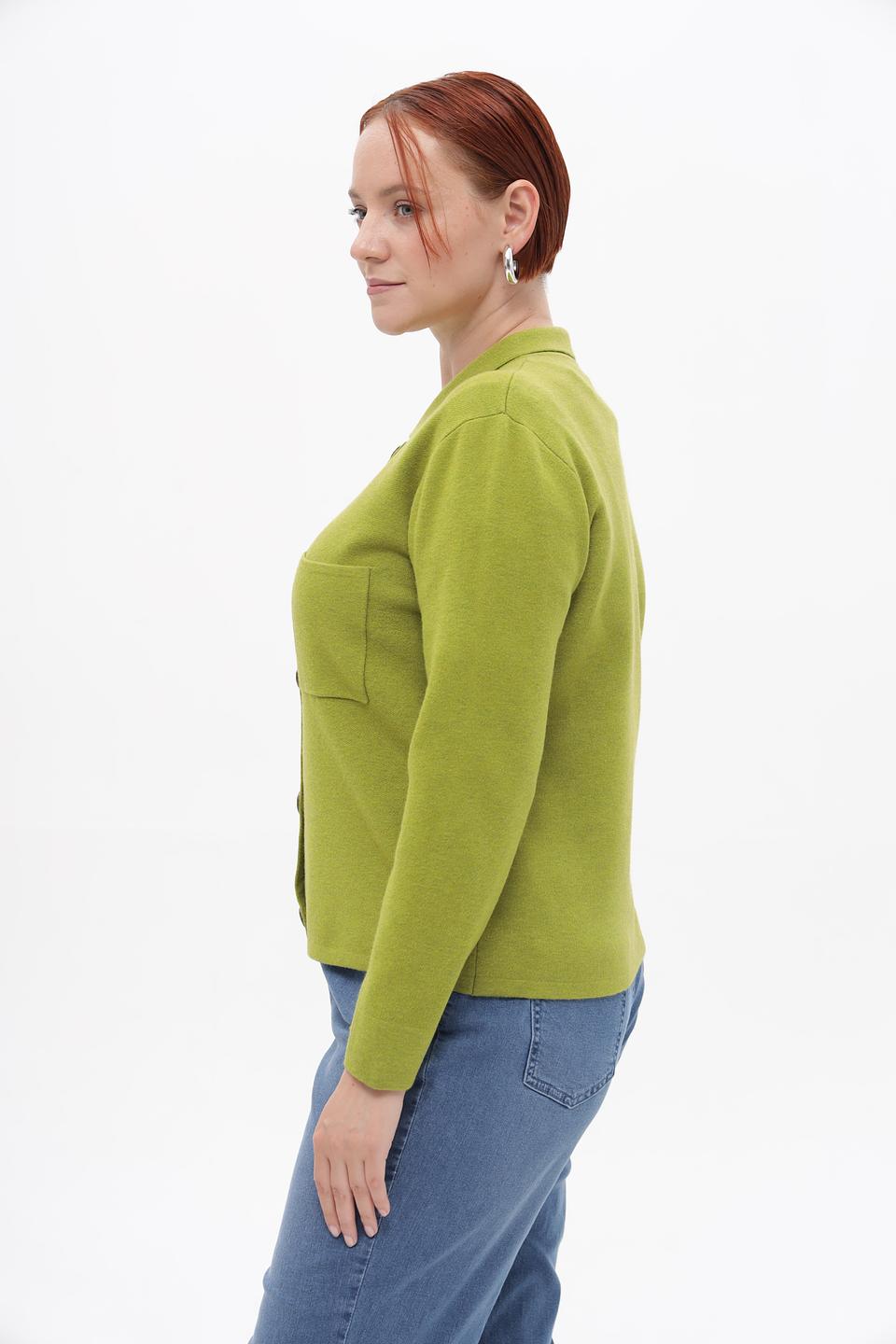 Жакет Lebek зелёный приталенный