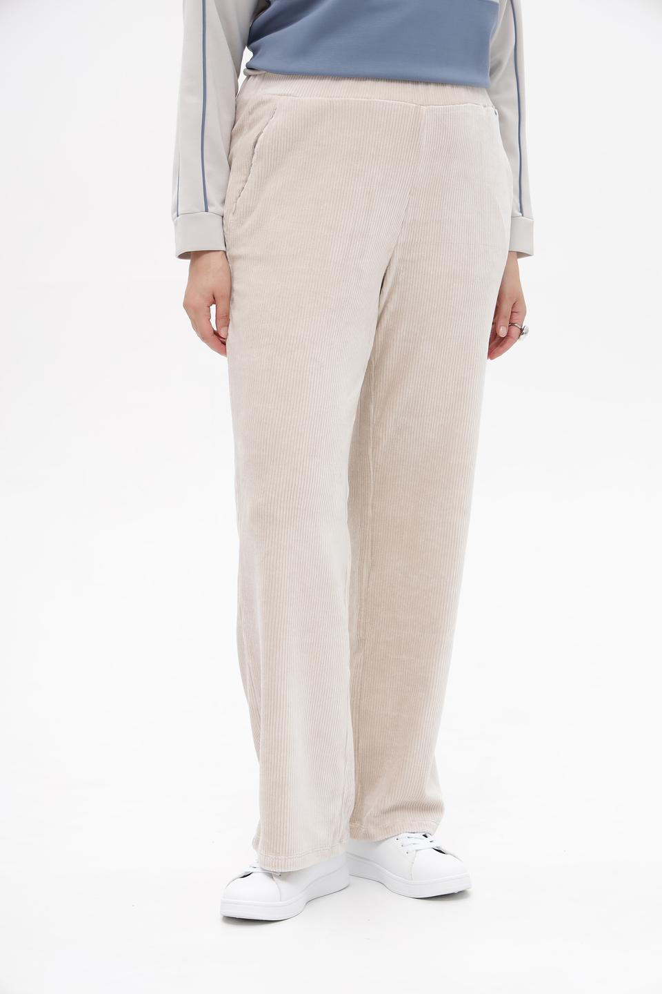 Брюки Lebek вельветовые бежевые