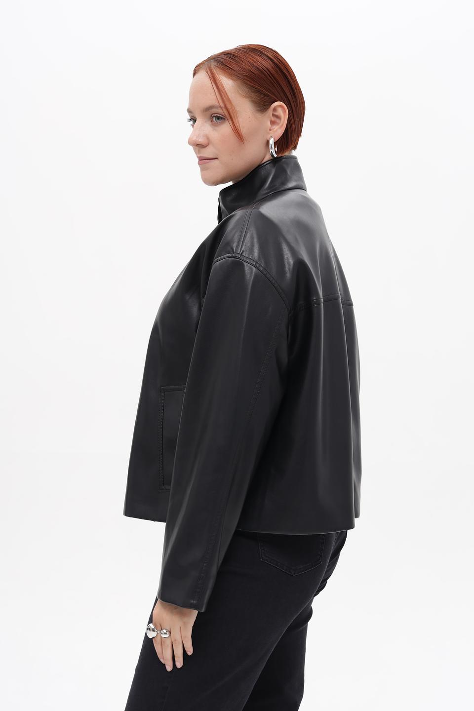 Куртка Marc Aurel кожаная черная