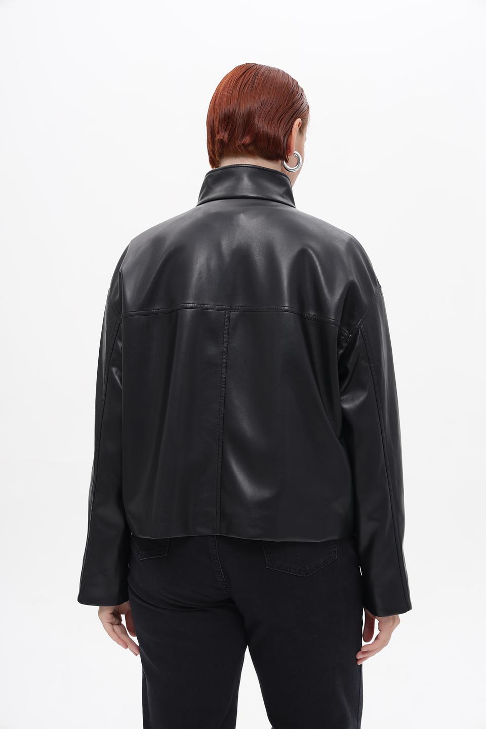 Куртка Marc Aurel кожаная черная