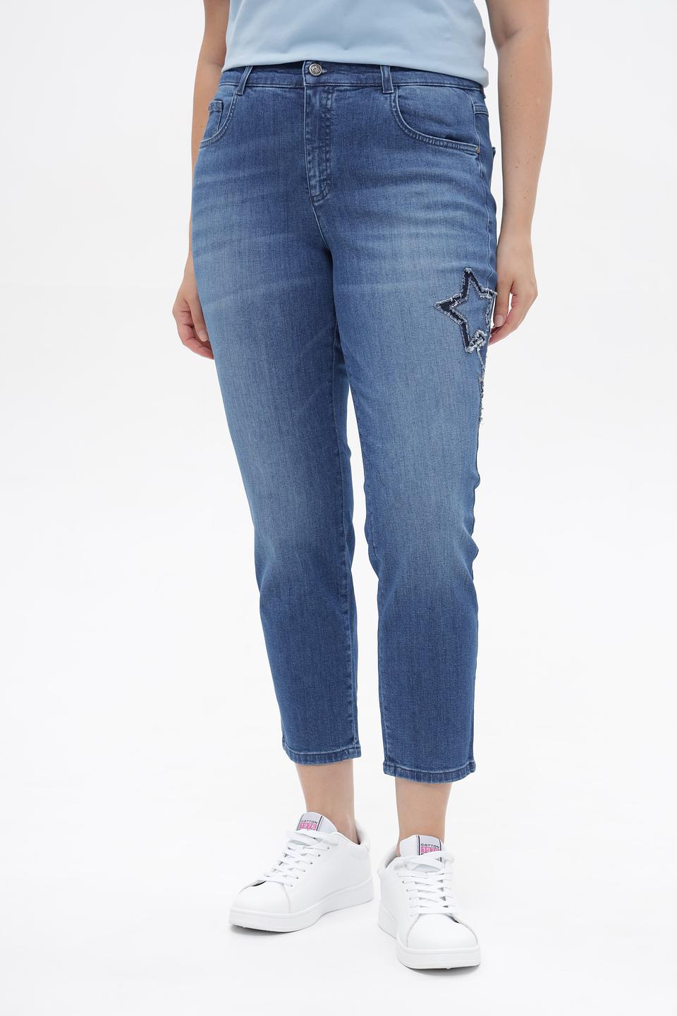 Джинсы укороченные Rabe collection с вышивкой