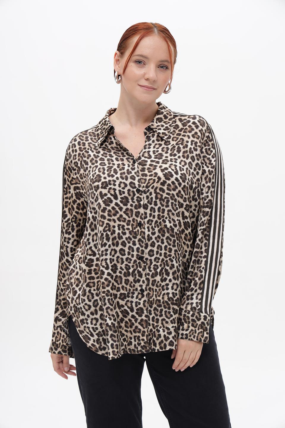 Блуза Marc Aurel леопард с полосками