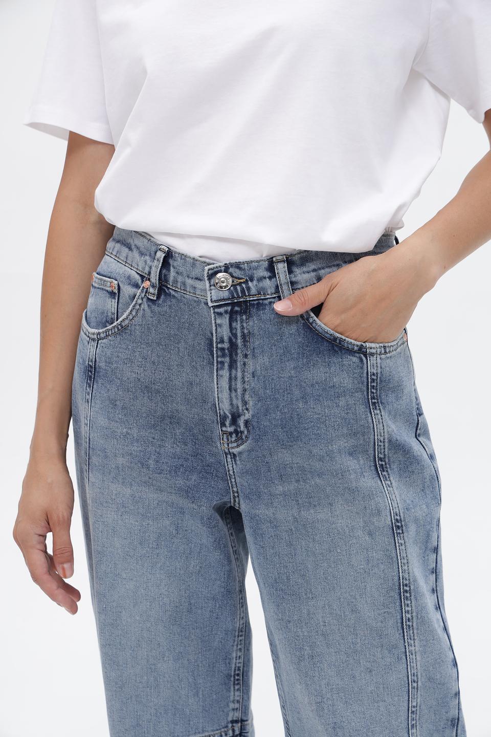 Джинсы Oui широкого кроя голубые