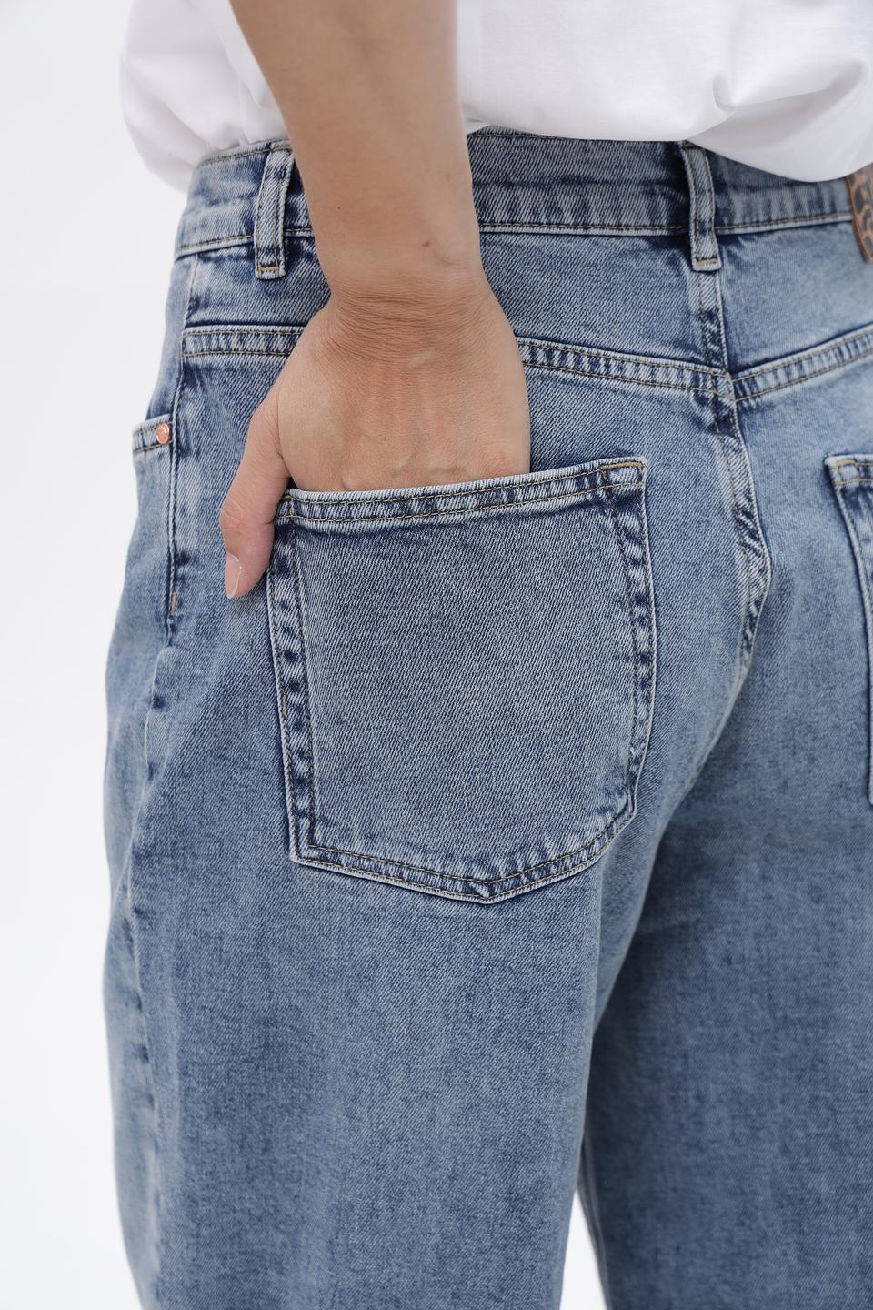 Джинсы Oui широкого кроя голубые