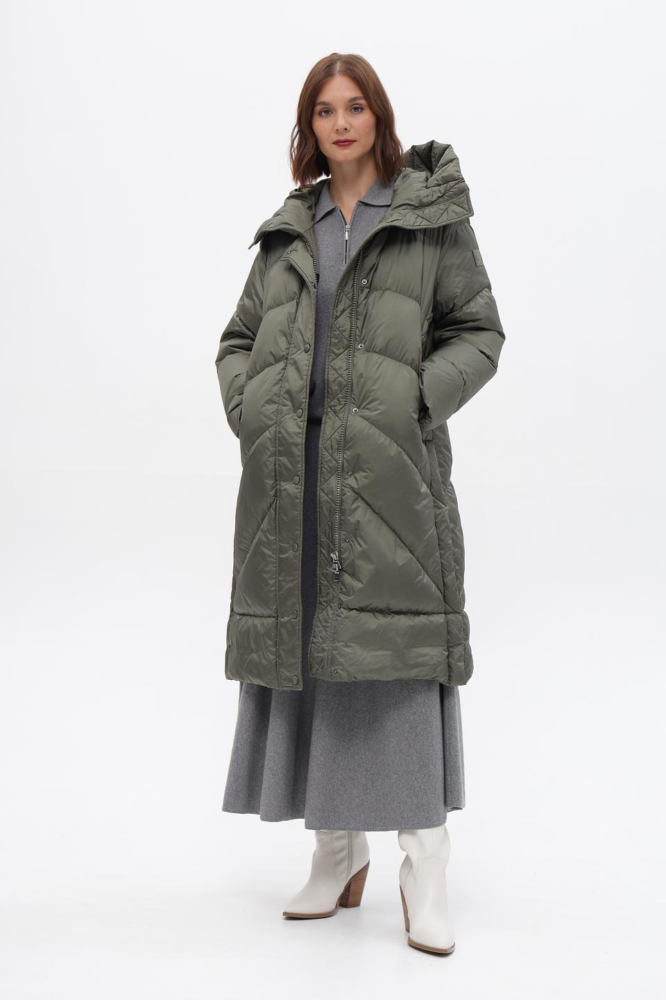 Пальто стеганое Luisa Cerano оливковое