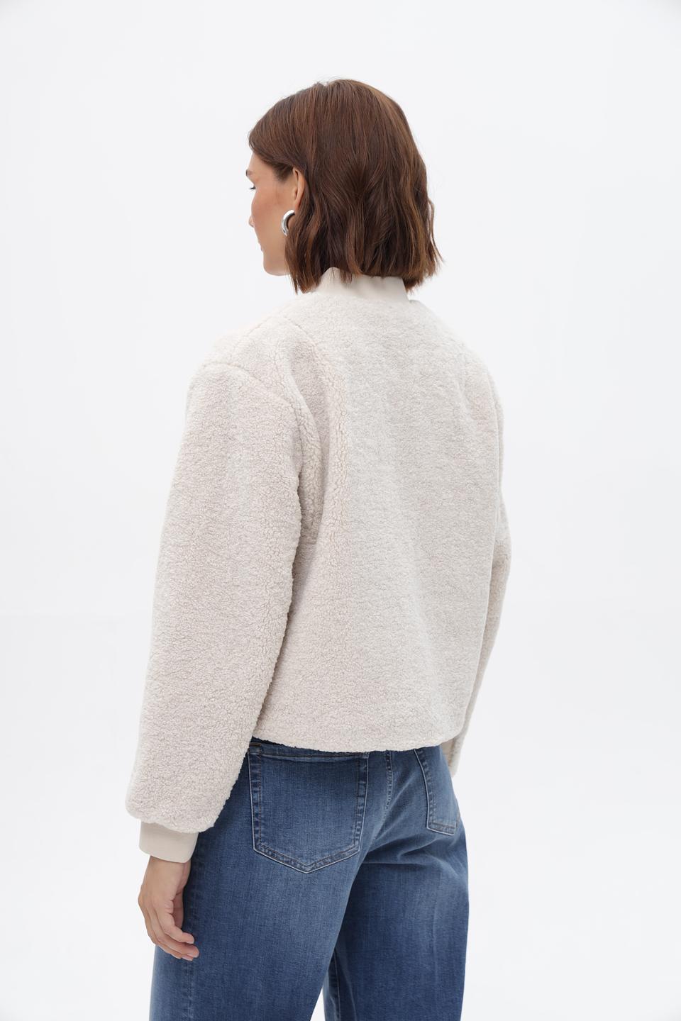 Жакет Oui из искусственного меха бежевый