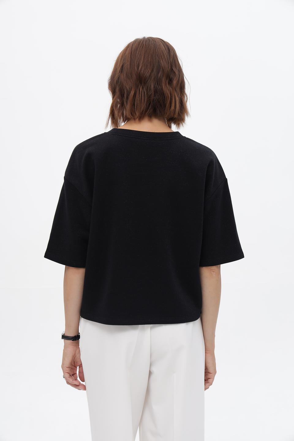 Пуловер Monari с пайетками чёрный